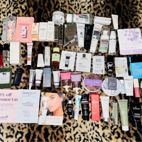 Assorted makeup and skincare samples